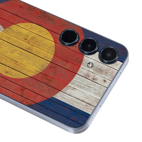Colorado Flag Dark Wood Galaxy A55 5G Skin